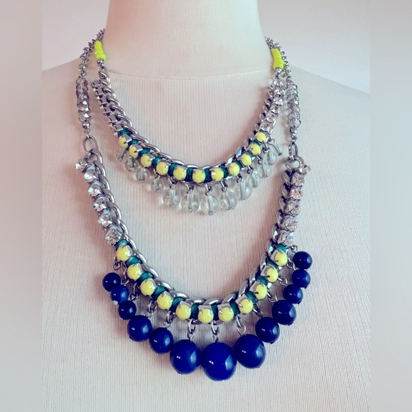 LOFT Jewelry - LOFT Blue Yellow Beads and Clear Crystals